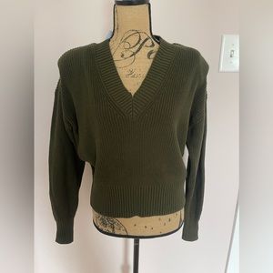 Pistola Camille Shoulder Pads V Neck Knit Sweater